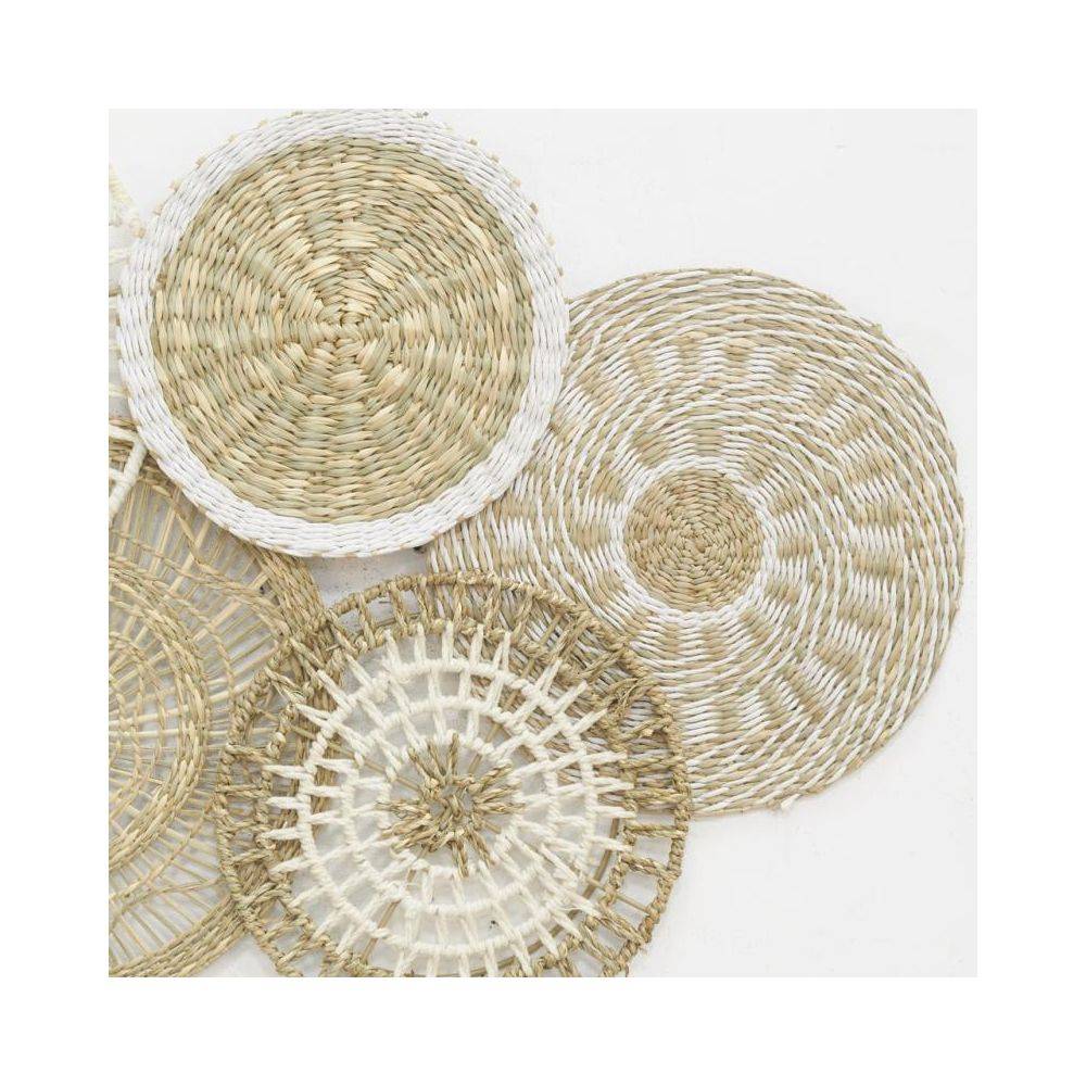 Aubry Gaspard - Décor mural 7 disques en jute et coton naturels - Imagen 3