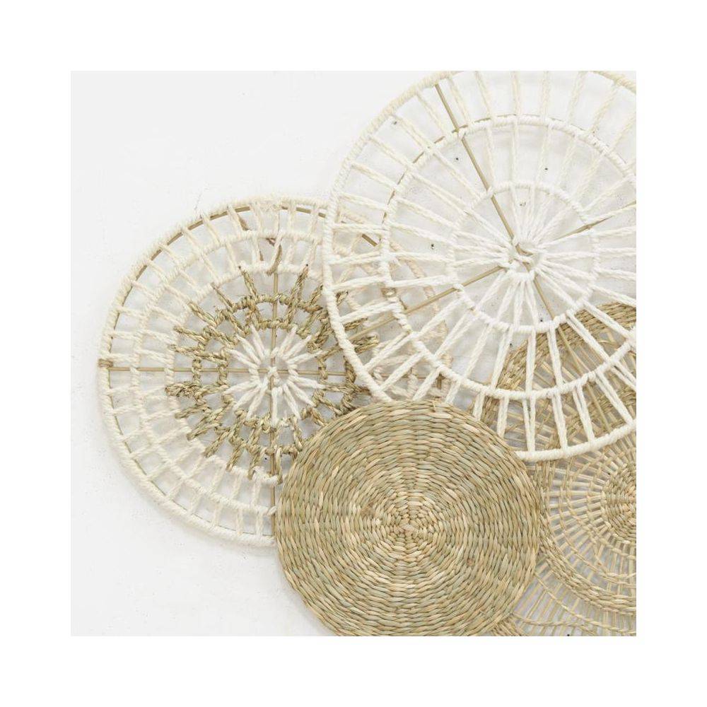 Aubry Gaspard - Décor mural 7 disques en jute et coton naturels - Imagen 2