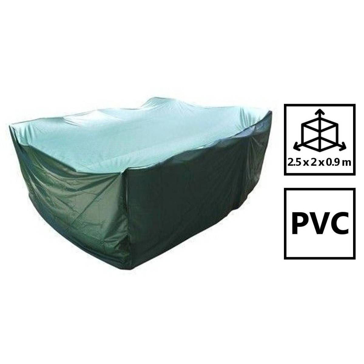 Housse salon de jardin pvc rectangulaire 250 x 200 x 90 cm avec oeillets couleur Verte - Imagen 2