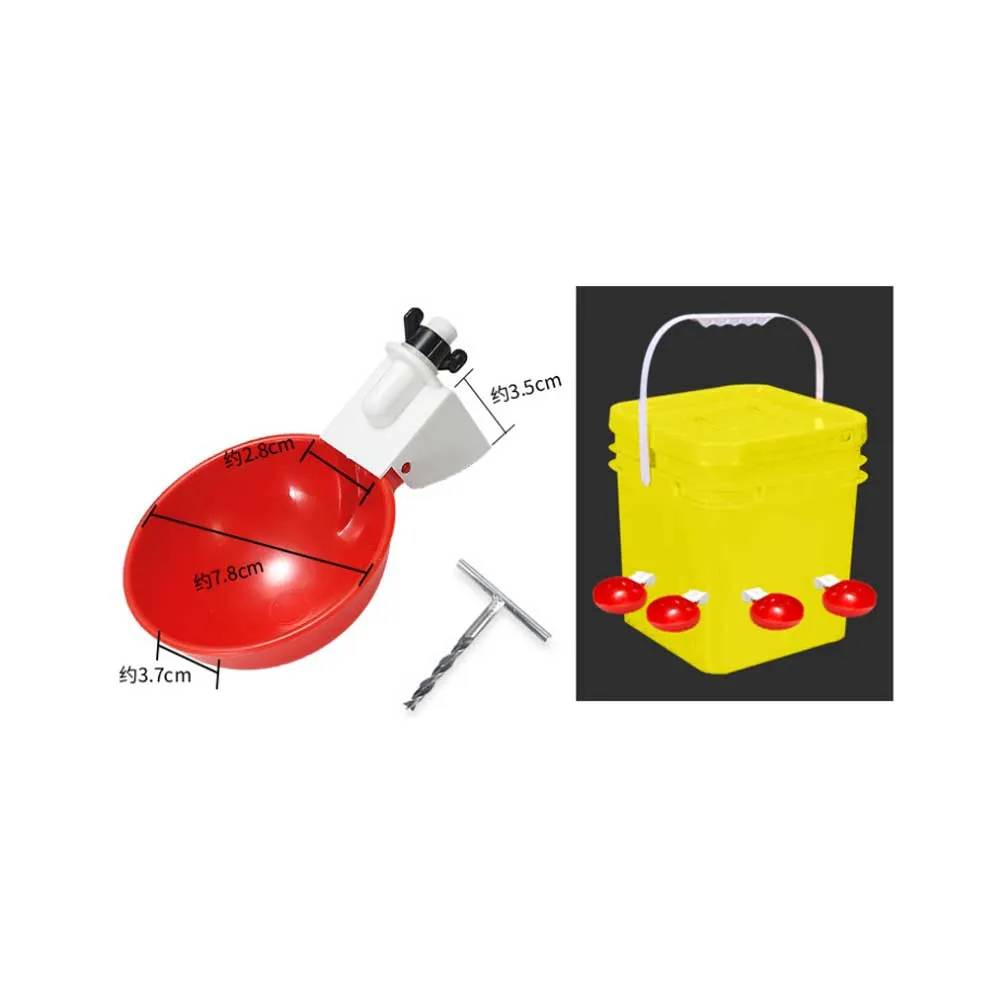 Lot de 5 abreuvoirs bol pour bidon en plastique rouge pour volailles - Image 2