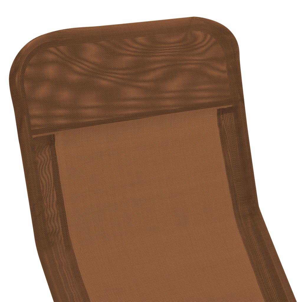 Helloshop26 - Chaises longues pliables 2 pièces 142 cm textilène taupe - Imagen 6