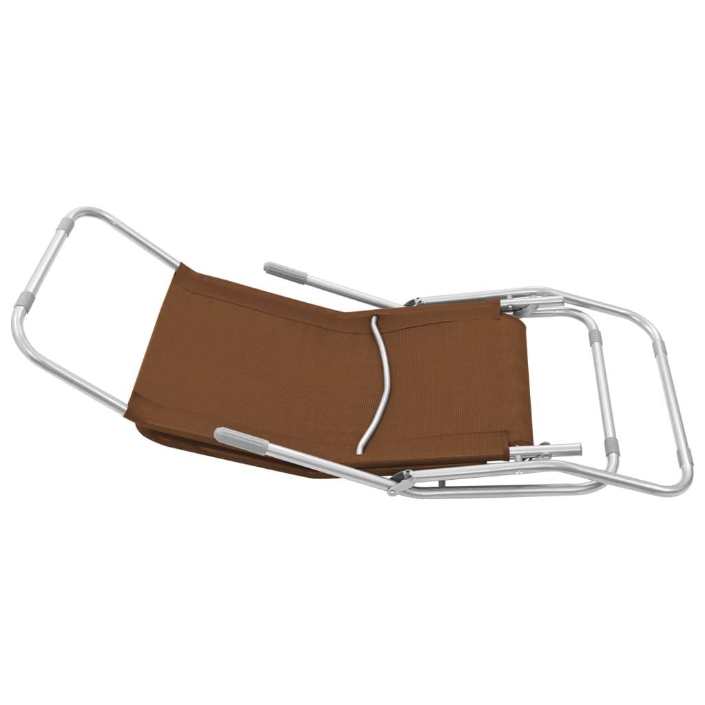 Helloshop26 - Chaises longues pliables 2 pièces 142 cm textilène taupe - Imagen 7