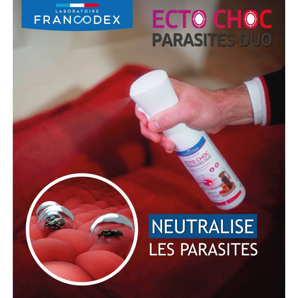 Francodex - Ecto Choc antiparasitaires duo 290 ml pour chiens, chats et habitat - Imagen 7