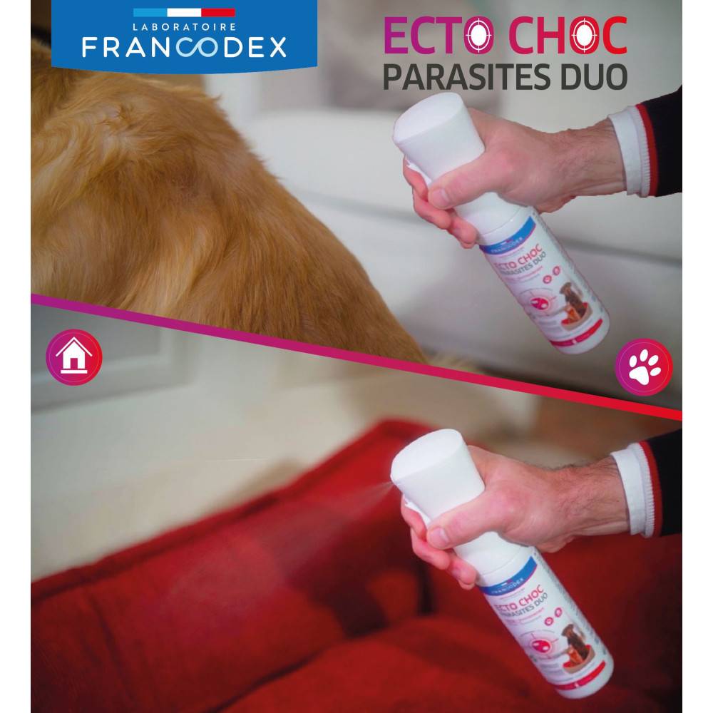 Francodex - Ecto Choc antiparasitaires duo 290 ml pour chiens, chats et habitat - Imagen 5