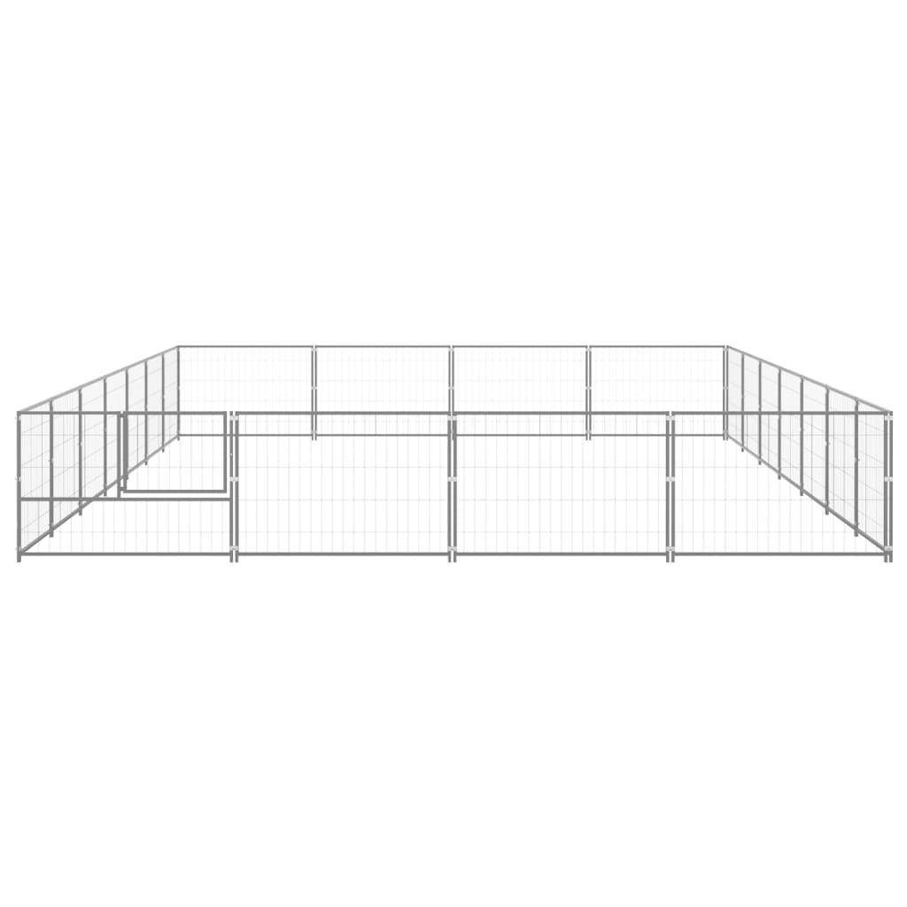 Helloshop26 - Chenil extérieur cage enclos parc animaux chien argenté 28 m² acier - Imagen 4