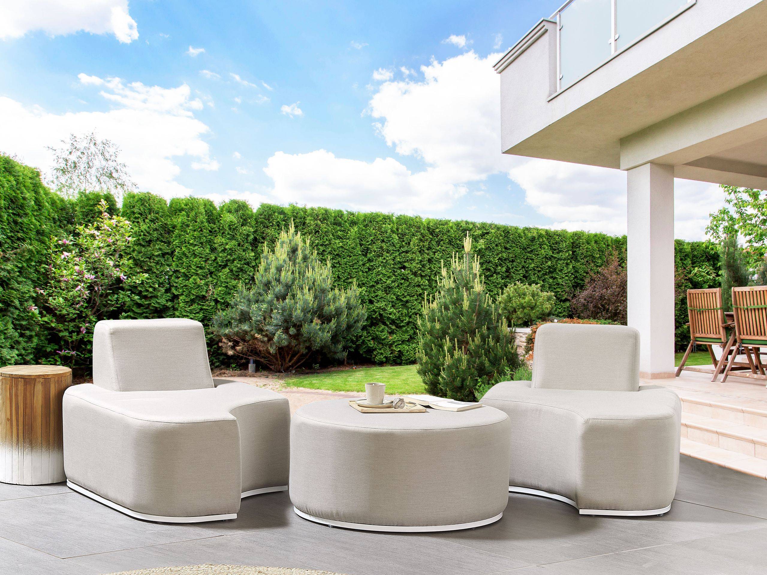Beliani - Set de jardin, 2 Personnes Tissu Gris clair FABRO - Beliani - Imagen 1