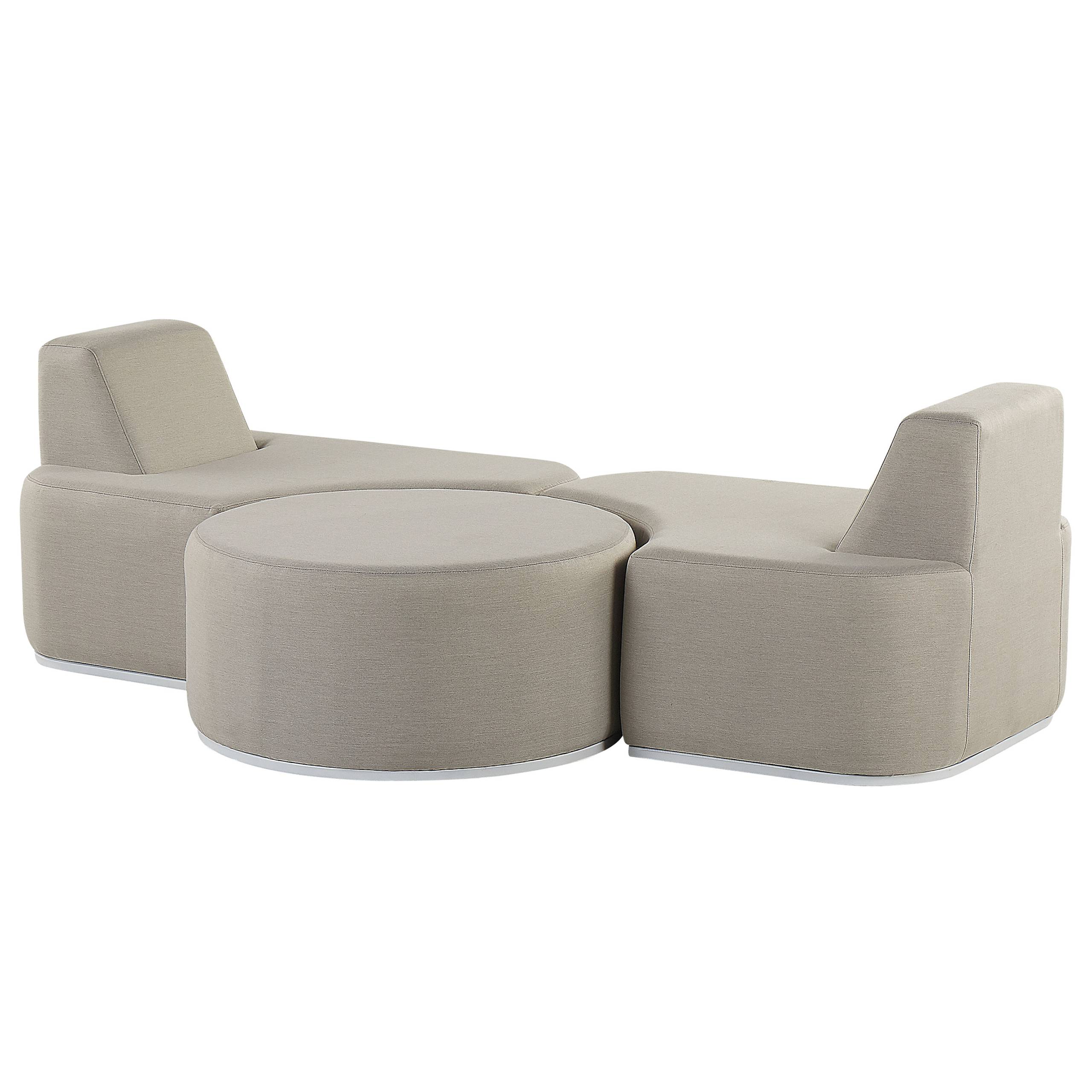 Beliani - Set de jardin, 2 Personnes Tissu Gris clair FABRO - Beliani - Imagen 6
