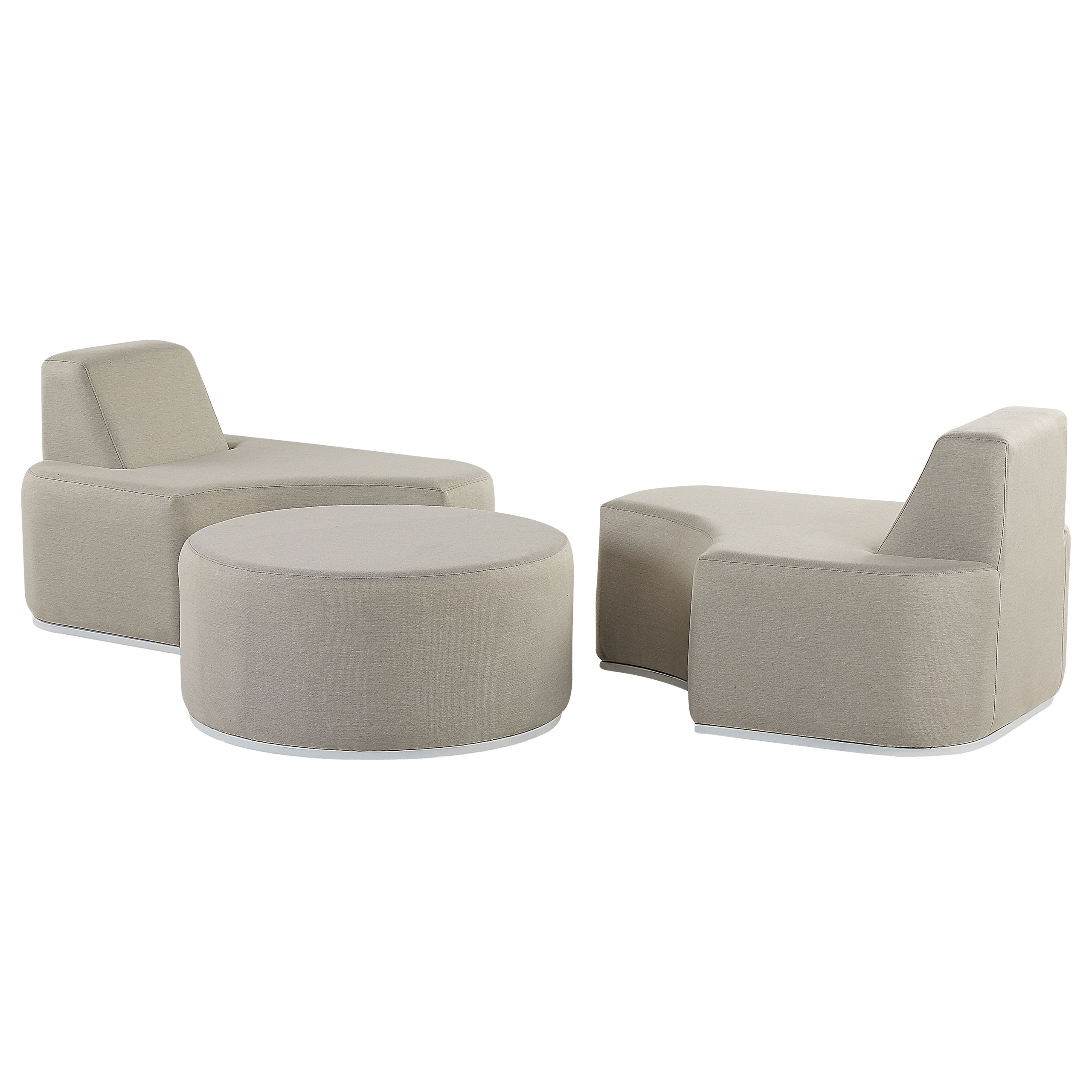 Beliani - Set de jardin, 2 Personnes Tissu Gris clair FABRO - Beliani - Imagen 5