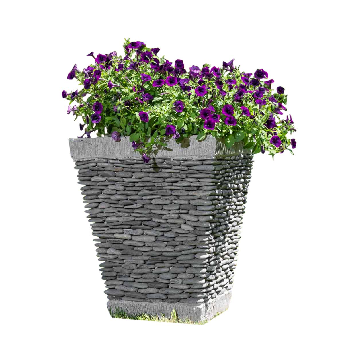 Wanda COLLECTION - Pot bac jardinière carré galet 50cm jardin extérieur zen - Image 1