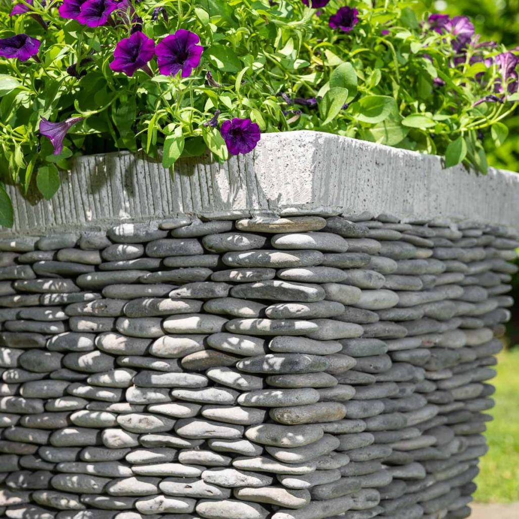 Wanda COLLECTION - Pot bac jardinière carré galet 50cm jardin extérieur zen - Image 3