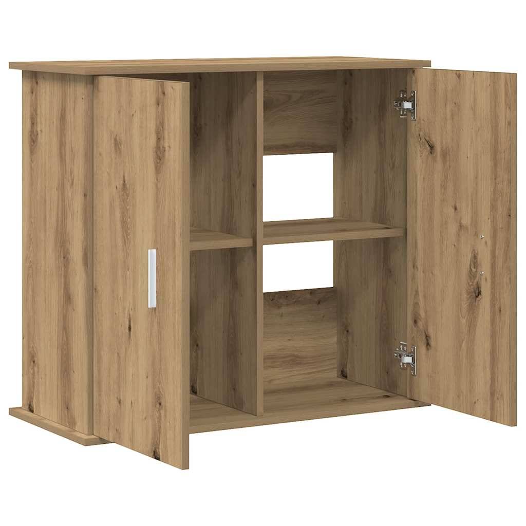 Meuble Aquarium avec 4 Compartiments Fermés 81x36x73 cm Chêne Artisanal - ComfortXL Outdoor Living - Image 2