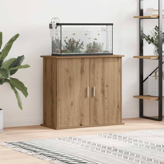 Meuble Aquarium avec 4 Compartiments Fermés 81x36x73 cm Chêne Artisanal - ComfortXL Outdoor Living - Image 3