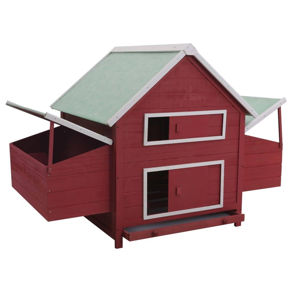 Vidaxl - Poulailler Rouge 157x97x110 cm Bois vidaXL 170857 - Imagen 2