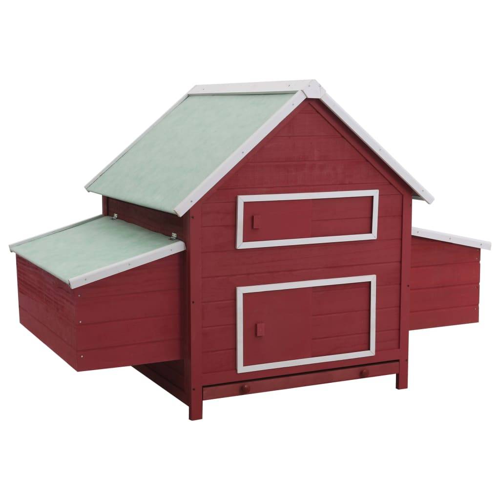 Vidaxl - Poulailler Rouge 157x97x110 cm Bois vidaXL 170857 - Imagen 1