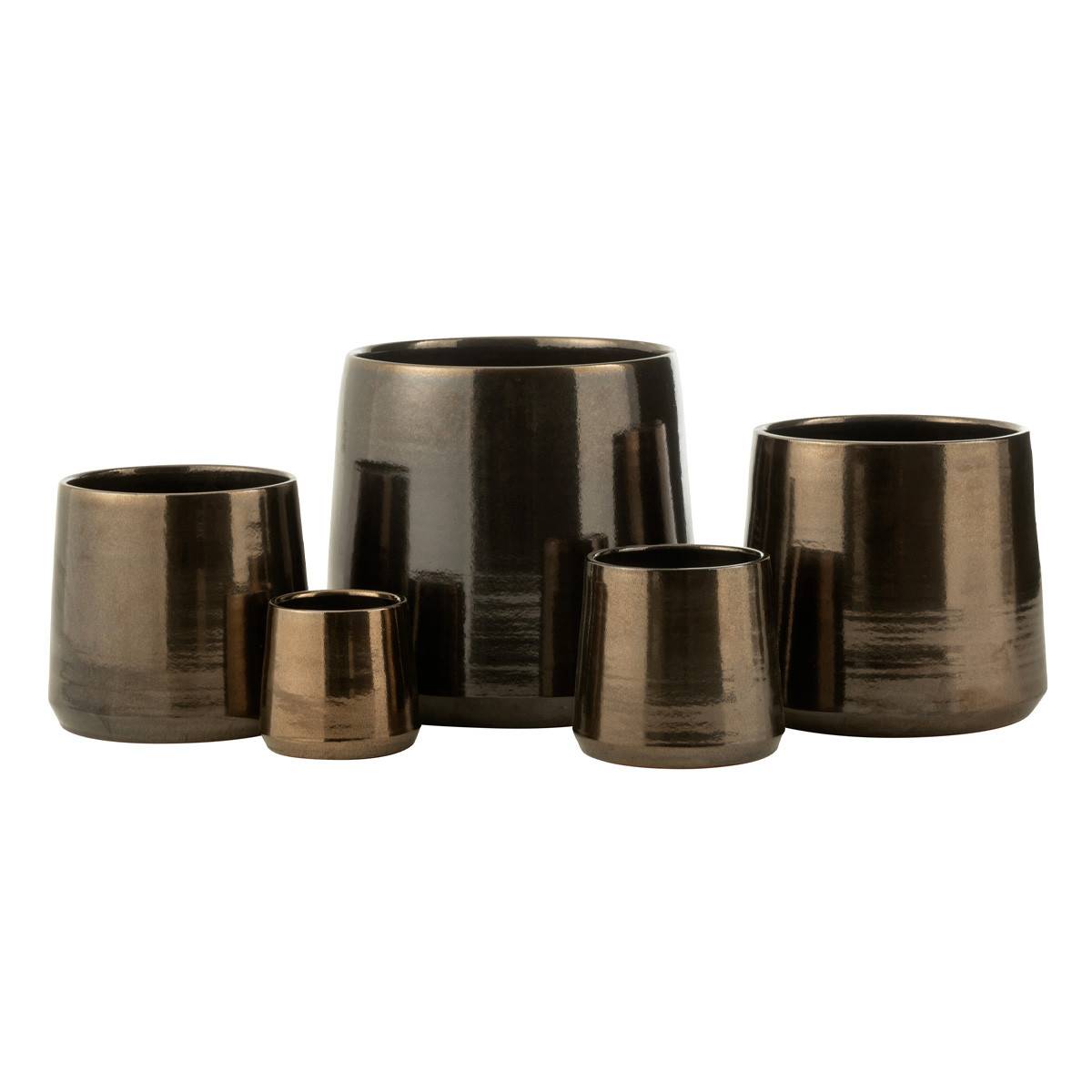 Cache-Pot en Terre Cuite "Terra" 28cm Or - Image 2