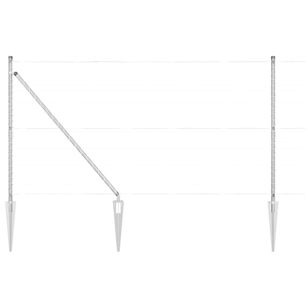 Poteau clôture acier galvanisé argenté 140 x 3.2 cm, Poids :15.75kg - PANGIVO - Image 2