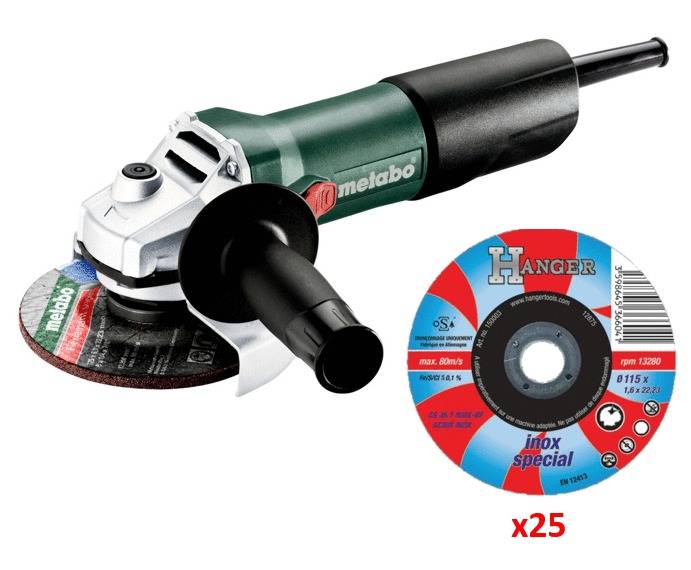 Metabo - Meuleuse d'angle 850W W 850-125 en boite carton + 25 disques - METABO - SHRP6 - Image 1