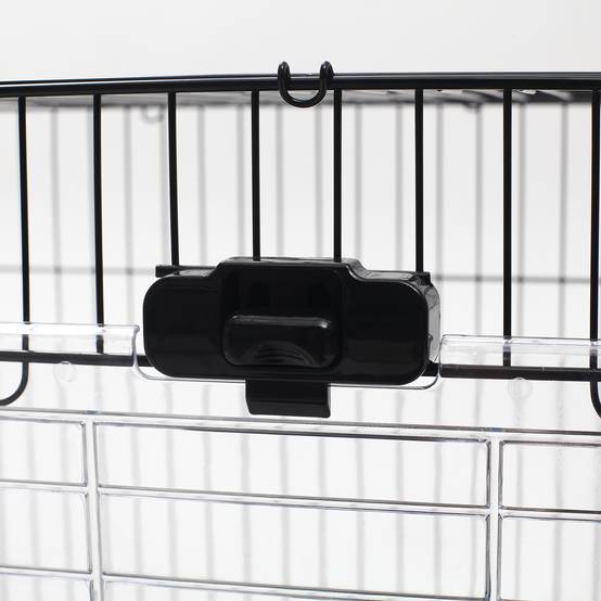 Cage lapins métal pour cobayes avec plateforme sur roulettes 81x53x70cm noir et gris - ComfortXL Outdoor Living - Image 10