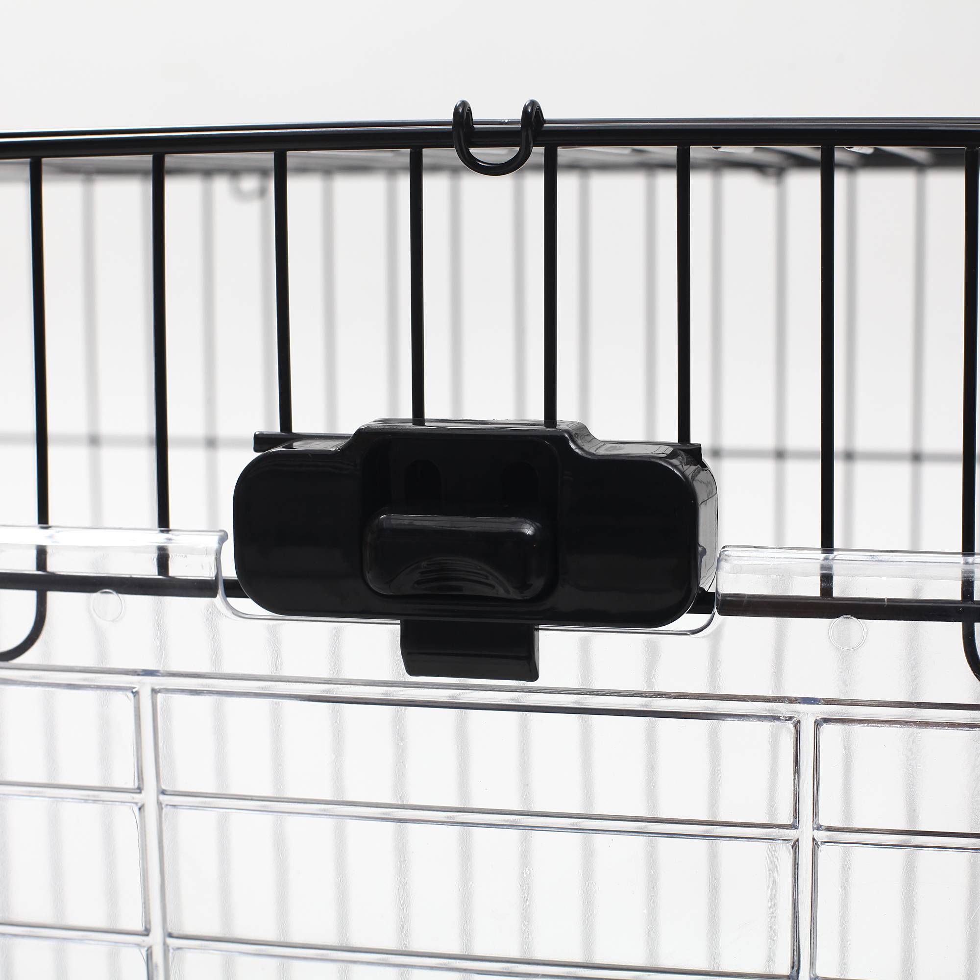 Cage lapins métal pour cobayes avec plateforme sur roulettes 81x53x70cm noir et gris - ComfortXL Outdoor Living - Image 10