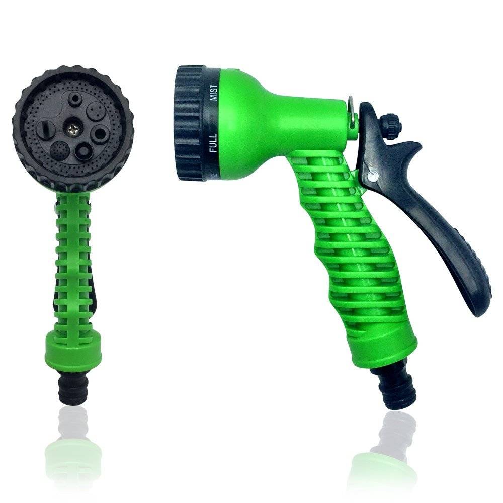 Terre Jardin - Tuyau d'arrosage extensible avec pistolet 22 mètres Vert - Imagen 2
