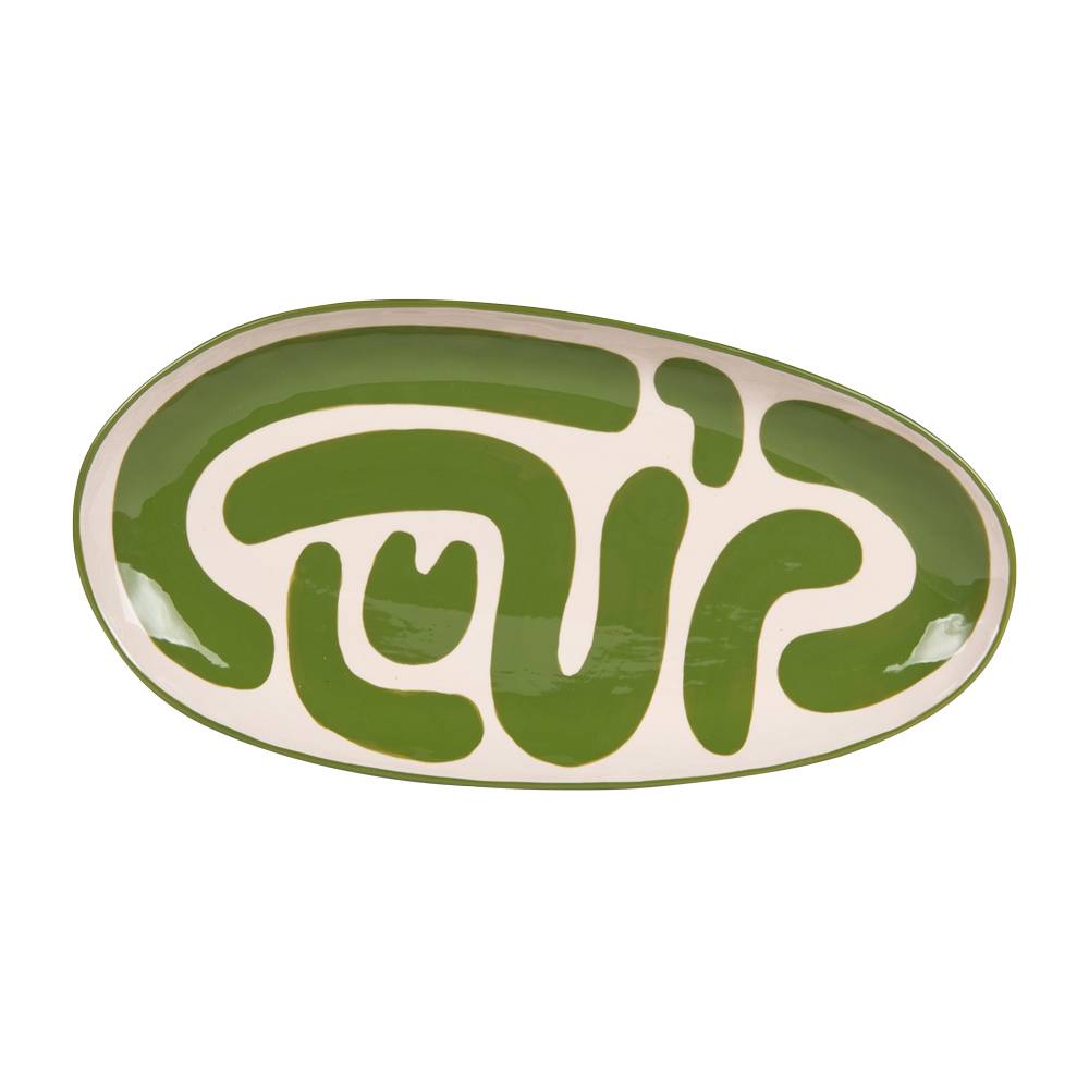 Table Passion - Plat ovale Lulli vert 41x21 cm - Image 1