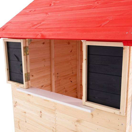 Maisonnette modulable sur pilotis avec balcon, glissière et deux balançoires COQUELICOT en bois FSC® - Image 6
