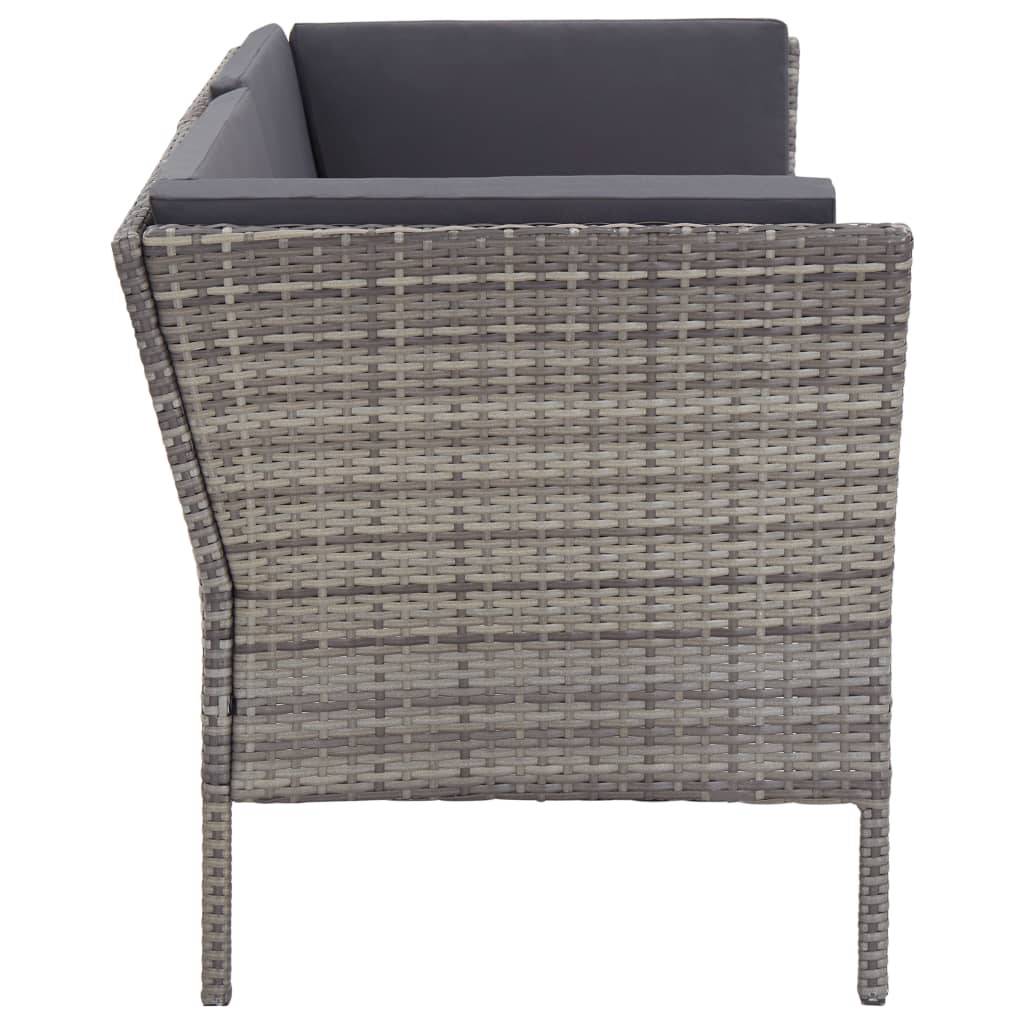 Vidaxl - Salon de jardin 8 pcs avec coussins résine tressée gris vidaXL 48954 - Imagen 6