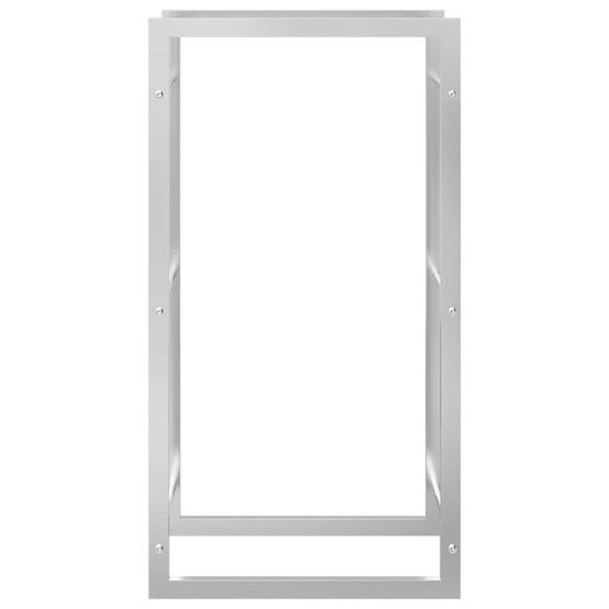 Range-bûches acier inoxydable pour cheminée stockage bois Argenté 50x28x94 cm – ComfortXL Outdoor Living - Image 4