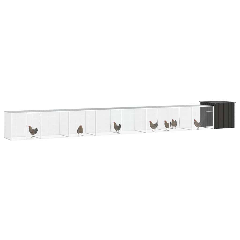 Vidaxl - Poulailler Anthracite 900x91x100 cm Acier galvanisé vidaXL 3106458 - Imagen 2