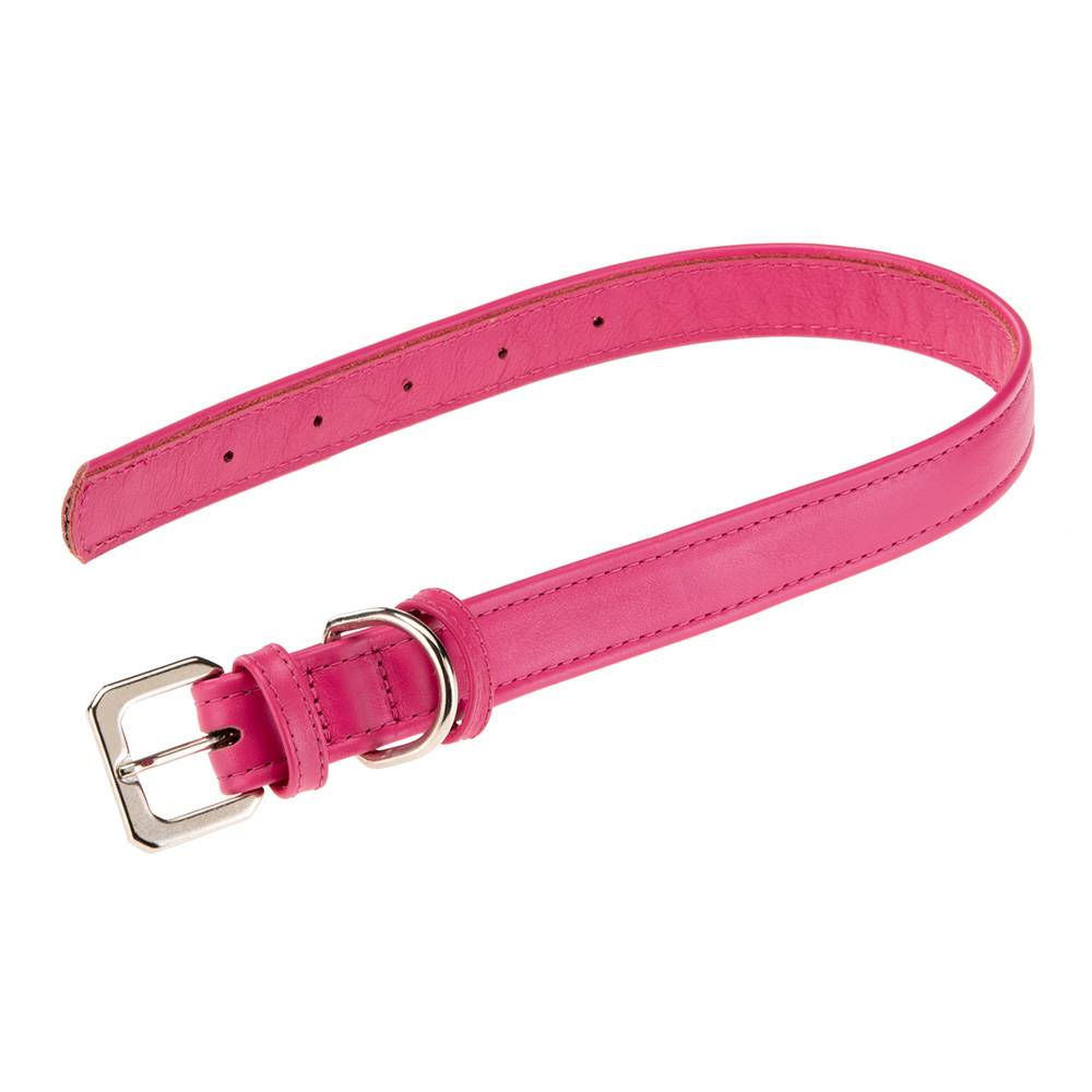 Ferplast - Collier pour Chiens VOGUE CF25/49, Cuir Véritable, Réglable, Boucle en Métal, Rose - Imagen 1