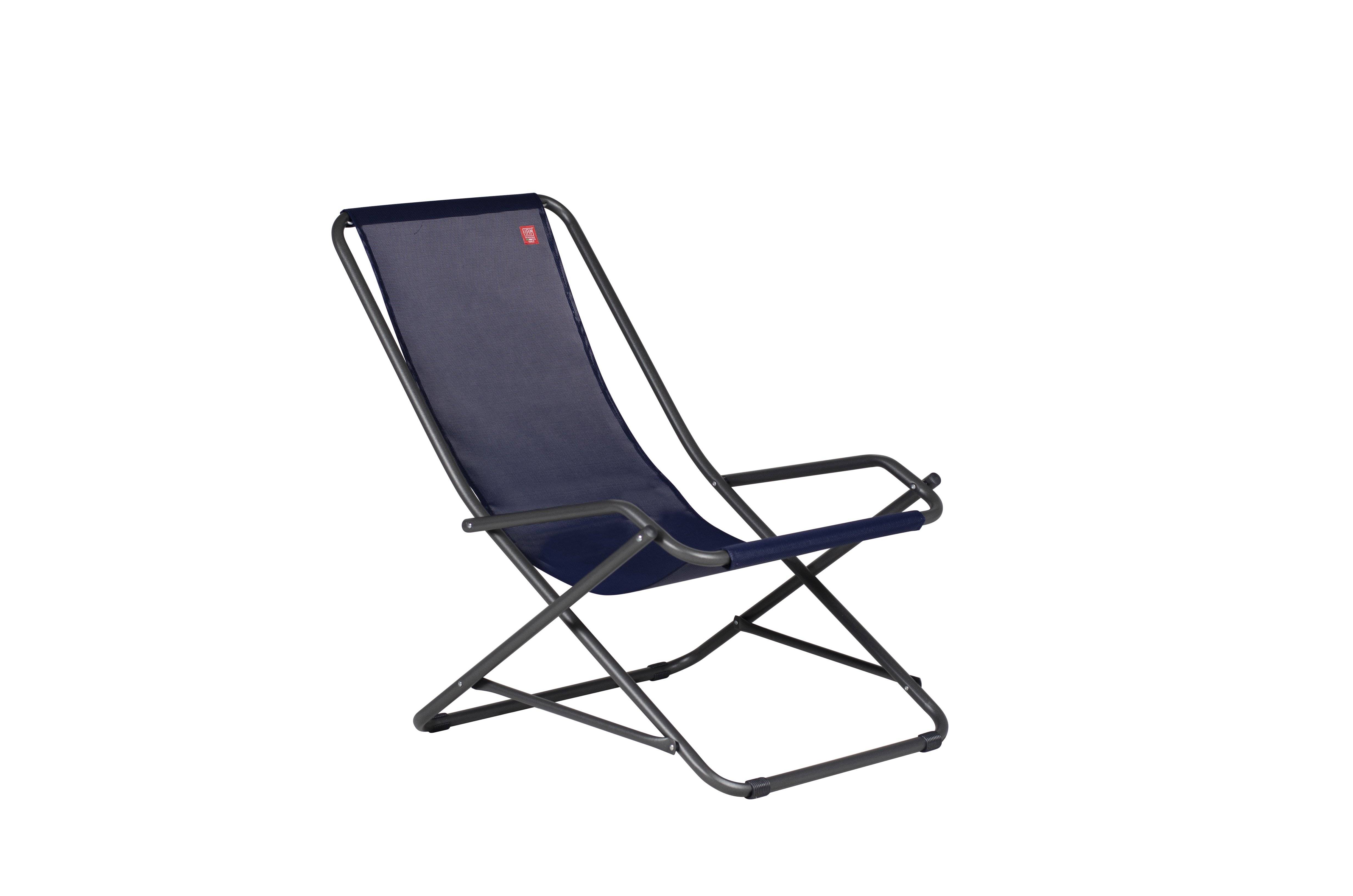 Fiam - Transat DONDOLINA Acier ANTHRACITE Texfil BLEU MARINE 92x63x83 cm FIAM - Imagen 1