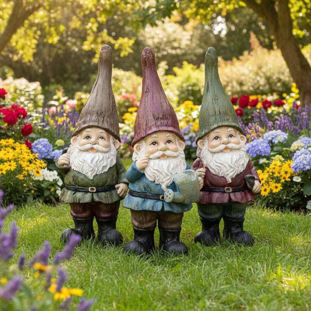 Esschert Design - Lot nains de jardin assortis en résine 25 cm - Image 2