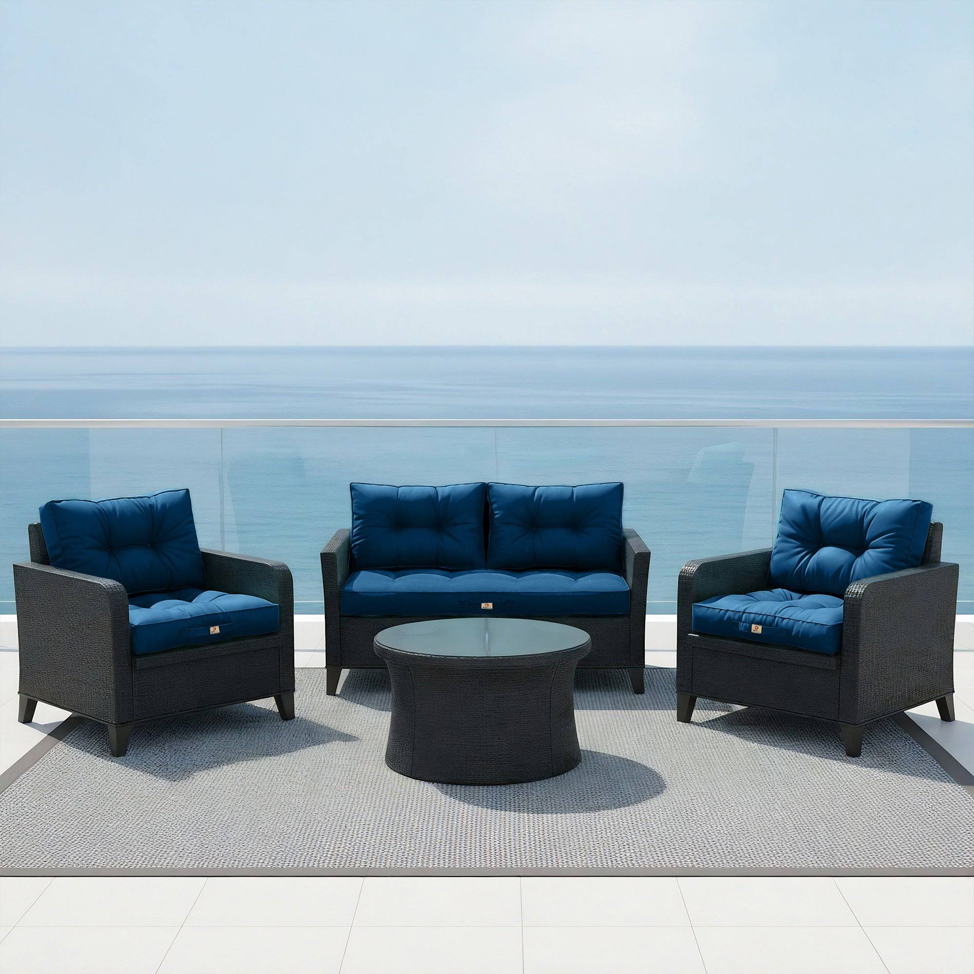 Coussins pour salon de jardin capitonné 50x50cm Bleu petrole - Déco arts - Image 6