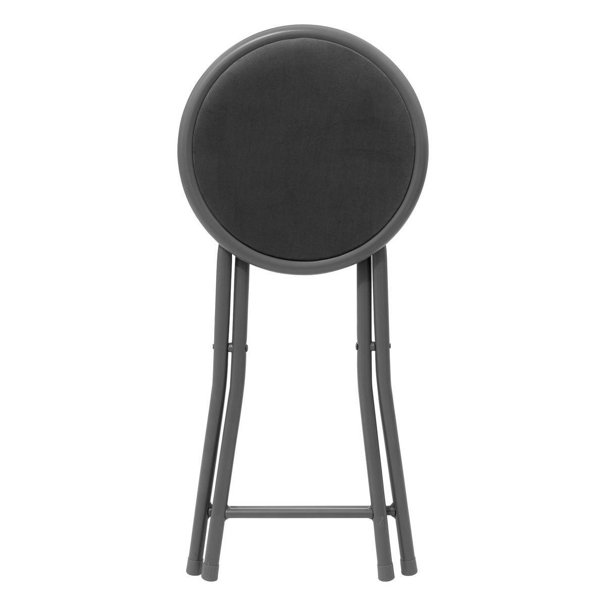 Tabouret pliant velours gris - 5five - Image 4
