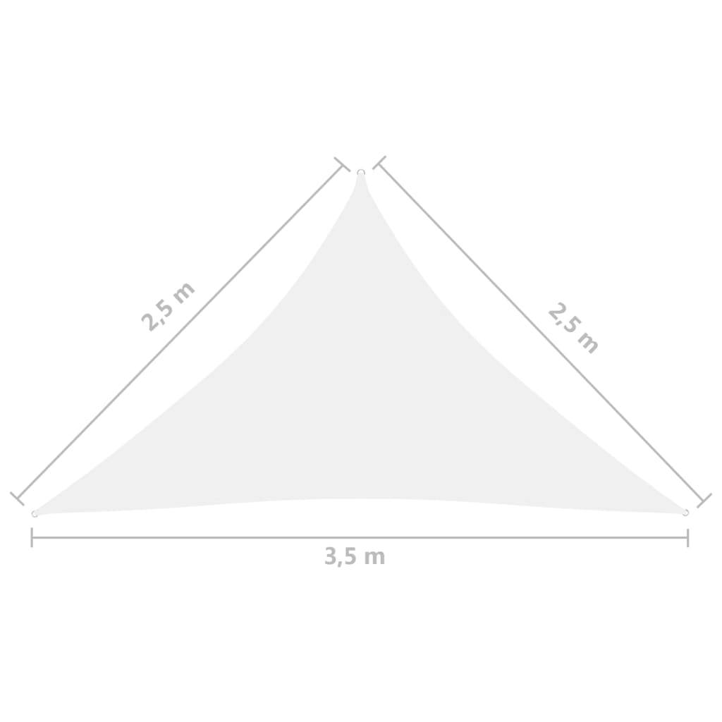 Helloshop26 - Voile d'ombrage parasol tissu oxford triangulaire 2,5 x 2,5 x 3,5 m blanc - Imagen 6
