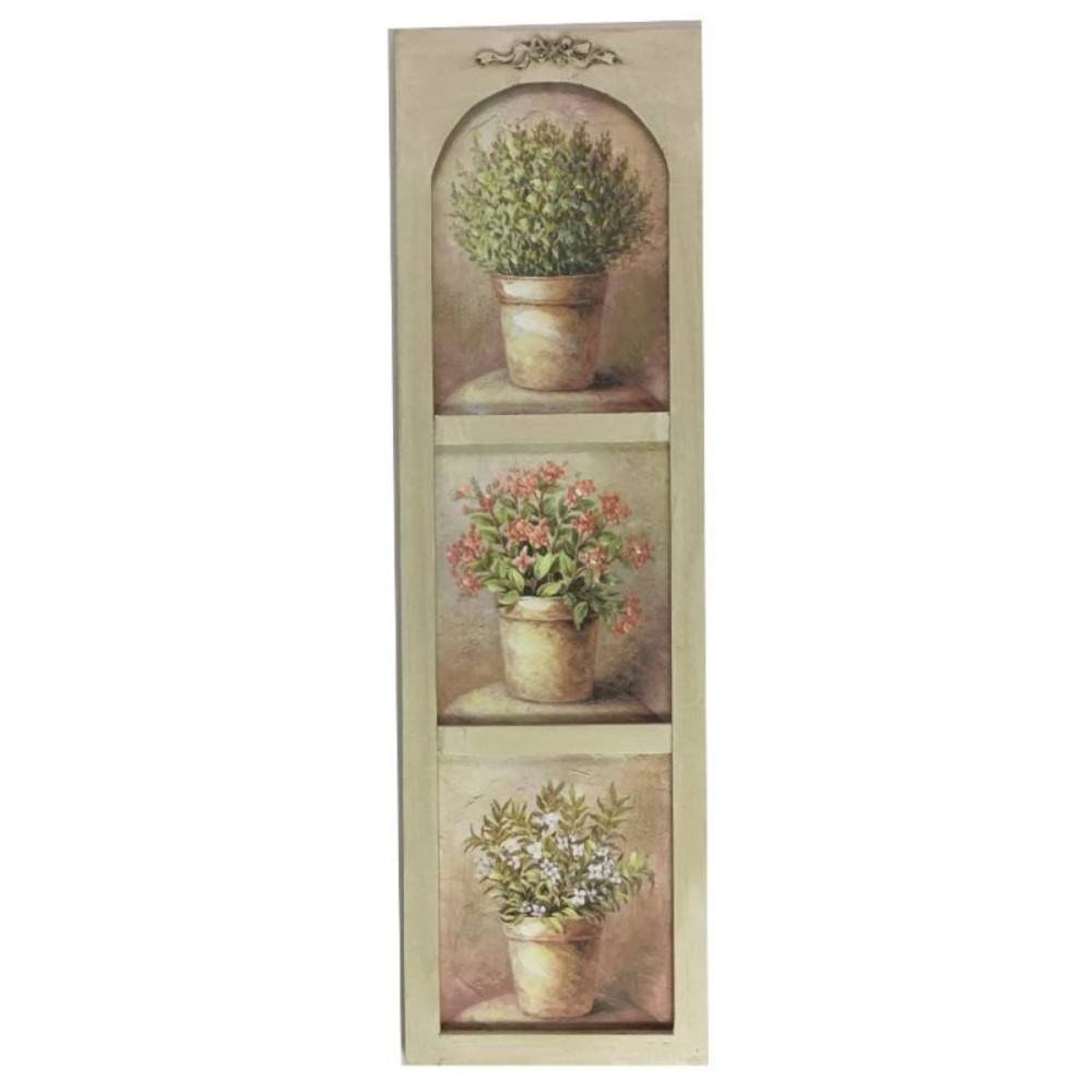 Tableau en bois multicolores 25.5 x 99 cm Chemin de campagne - Imagen 1