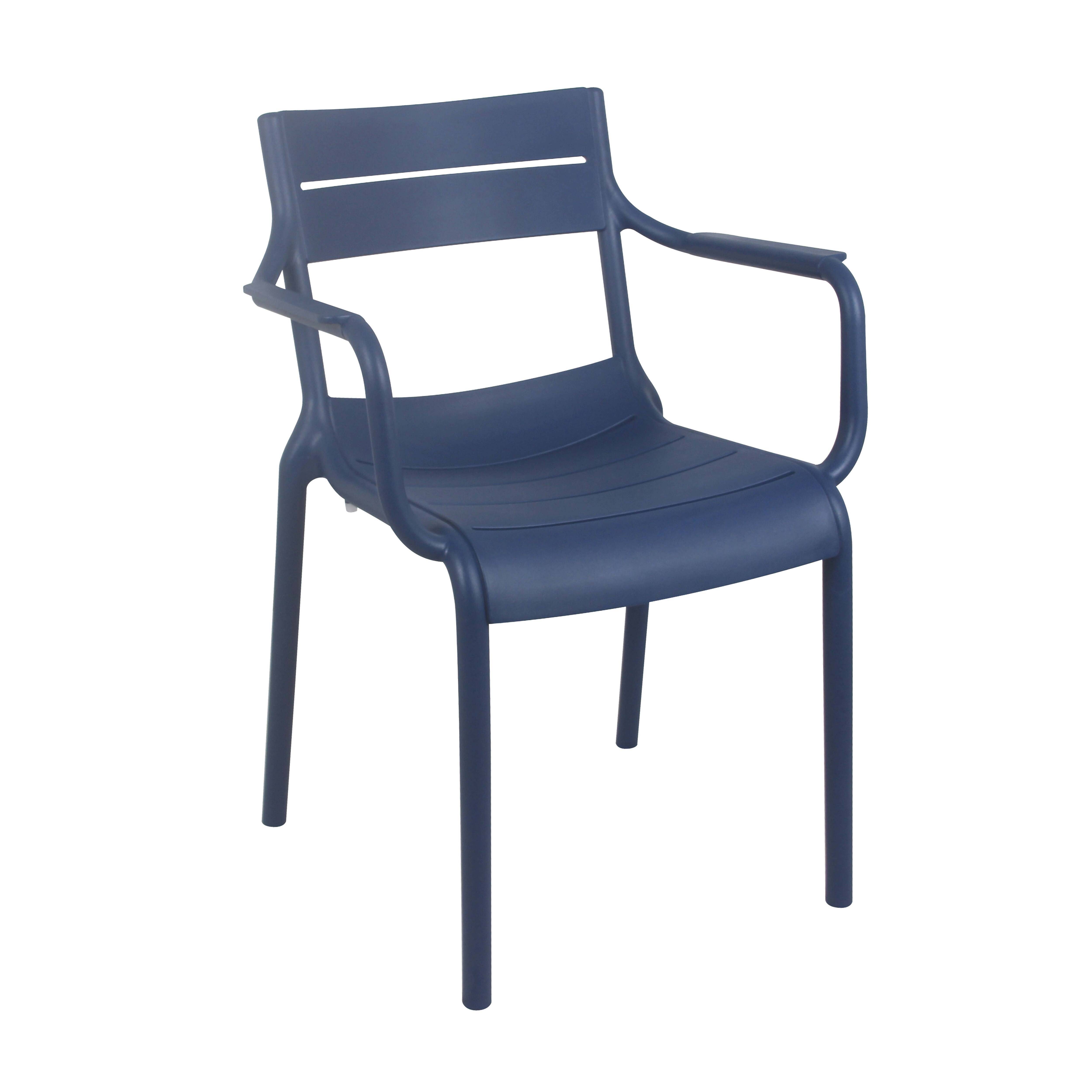 Oviala - Fauteuil de terrasse en plastique bleu pacific Paname - Oviala - Imagen 1