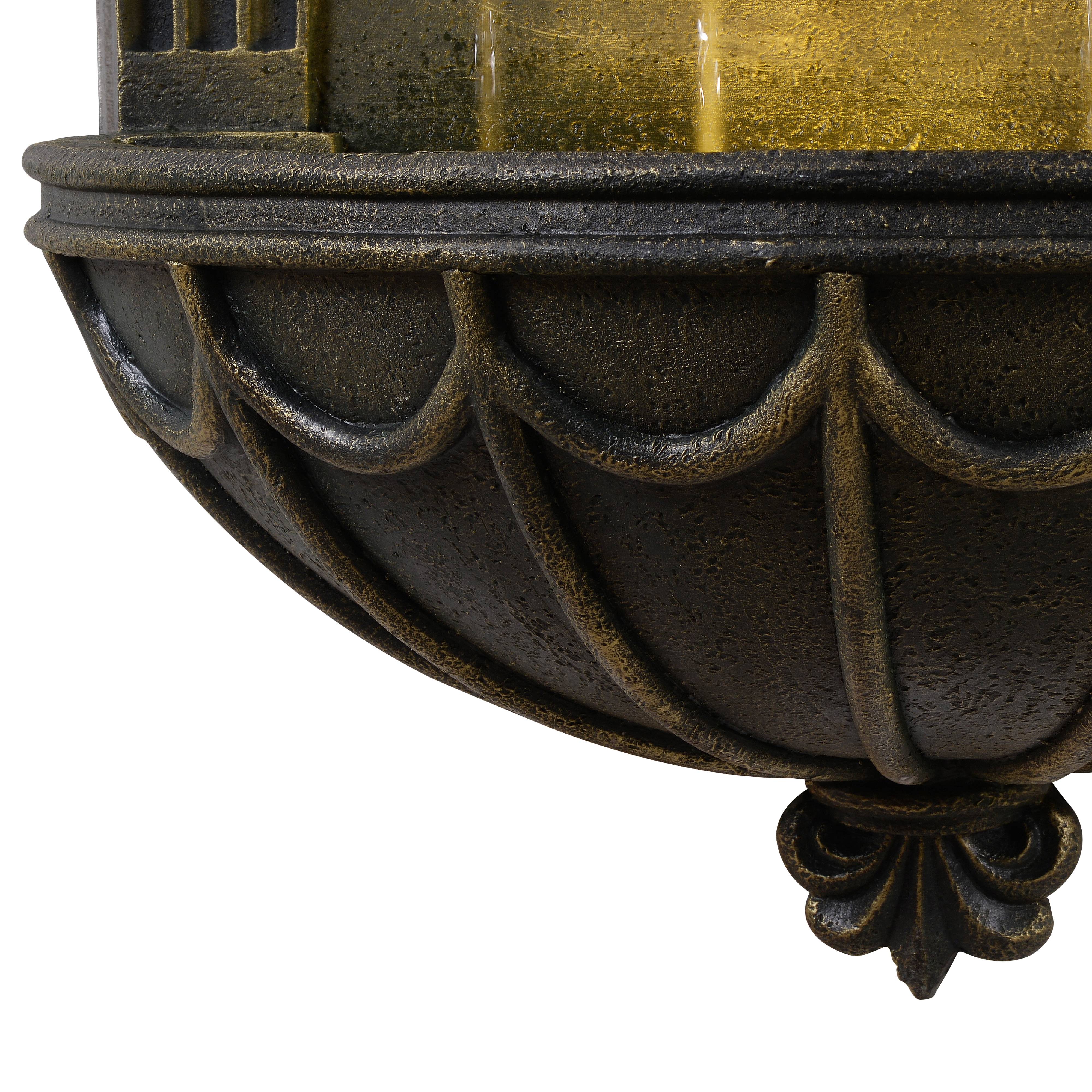 Fontaine murale Fleur-de-Lis extérieure LED, 80cm, Noir, Teamson Home - Image 3