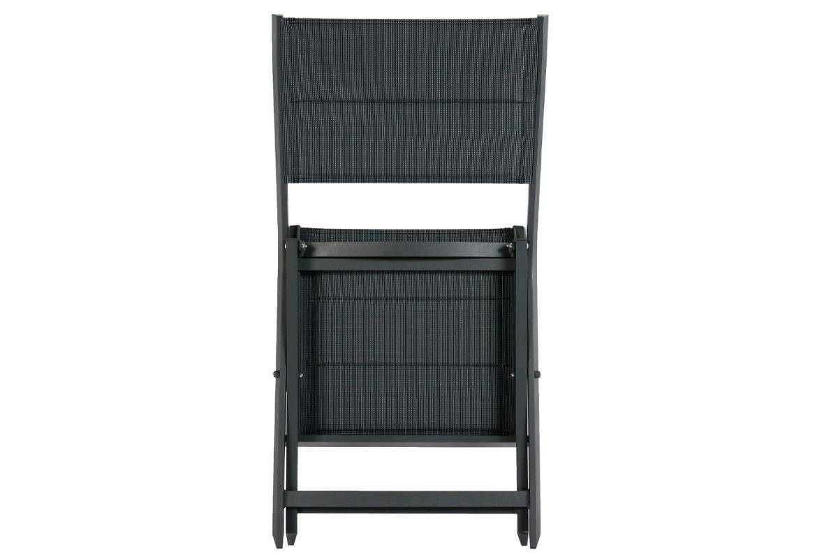 Hesperide - Lot de 4 chaises de jardin pliantes "Allure" poivre & graphite en aluminium Hespéride - Imagen 5