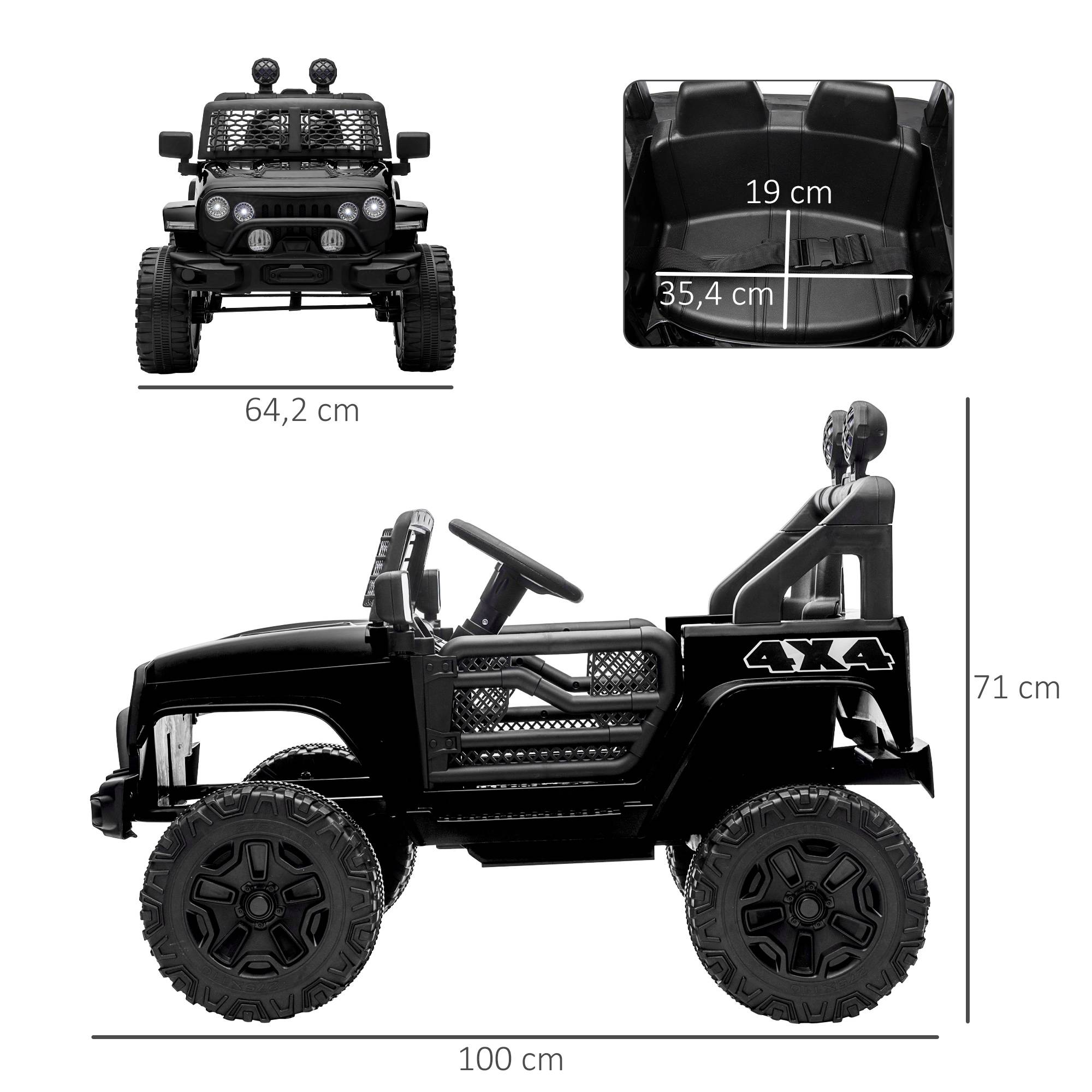 Sans Marque - Voiture électrique enfants 12V télécommande suspension 4 roues phares klaxon MP3 3-5 km/h 3-6 ans noir - Image 5