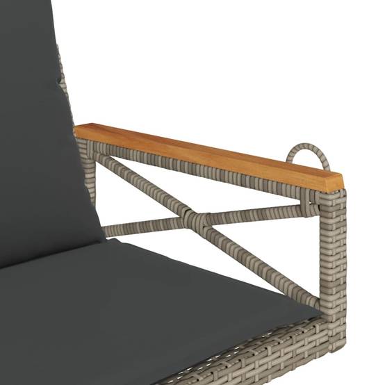Fauteuil balançoire résine tressée coussins inclus siège extérieur 1 place gris – ComfortXL Outdoor Living - Image 7