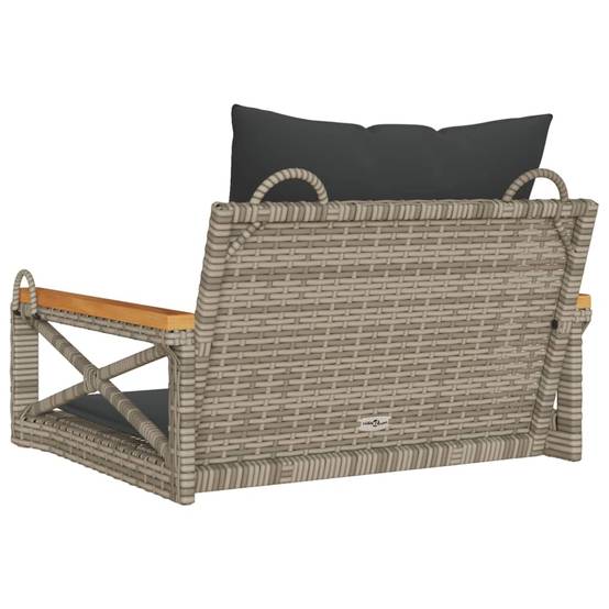 Fauteuil balançoire résine tressée coussins inclus siège extérieur 1 place gris – ComfortXL Outdoor Living - Image 6