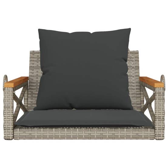Fauteuil balançoire résine tressée coussins inclus siège extérieur 1 place gris – ComfortXL Outdoor Living - Image 4