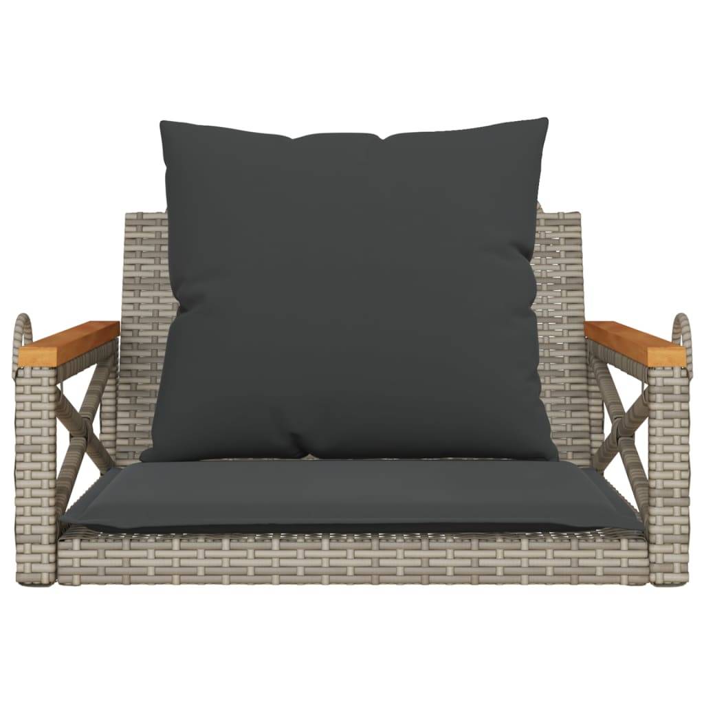 Fauteuil balançoire résine tressée coussins inclus siège extérieur 1 place gris – ComfortXL Outdoor Living - Image 4