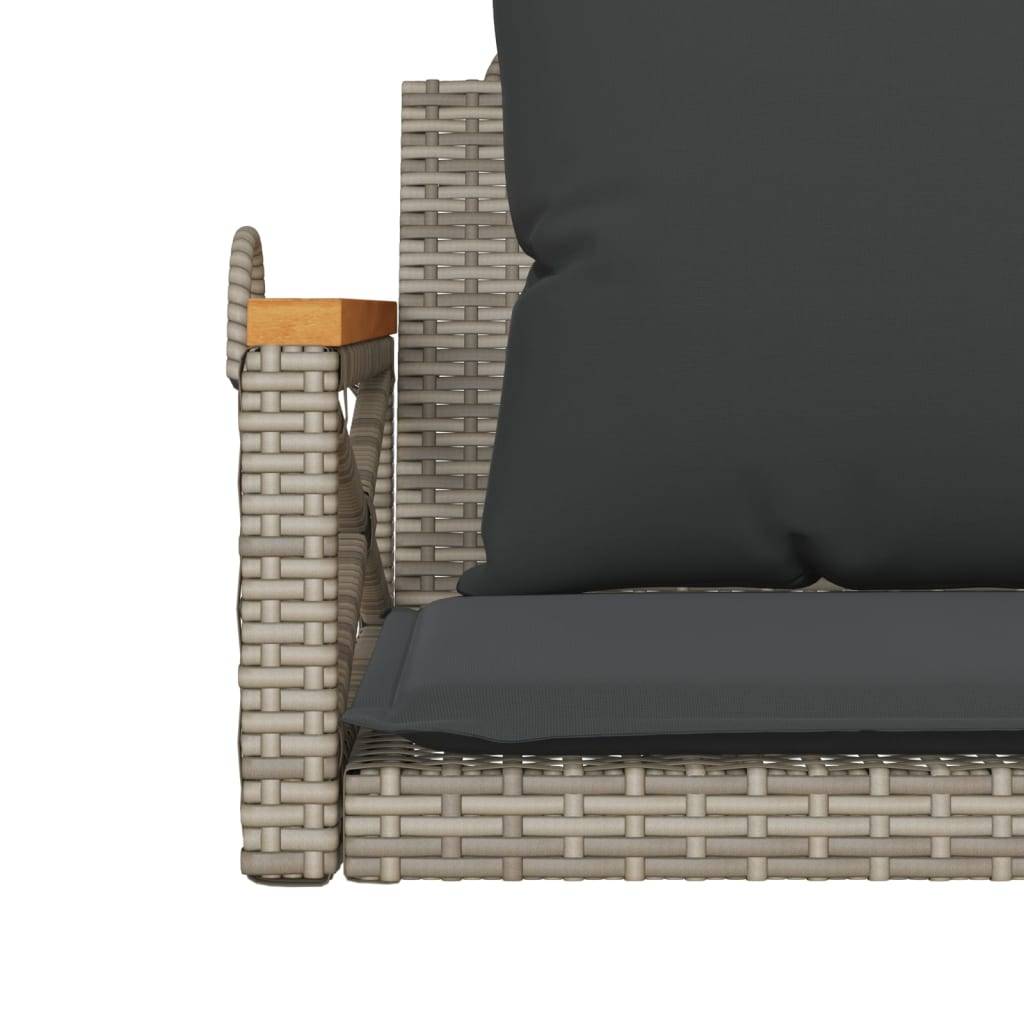 Fauteuil balançoire résine tressée coussins inclus siège extérieur 1 place gris – ComfortXL Outdoor Living - Image 8