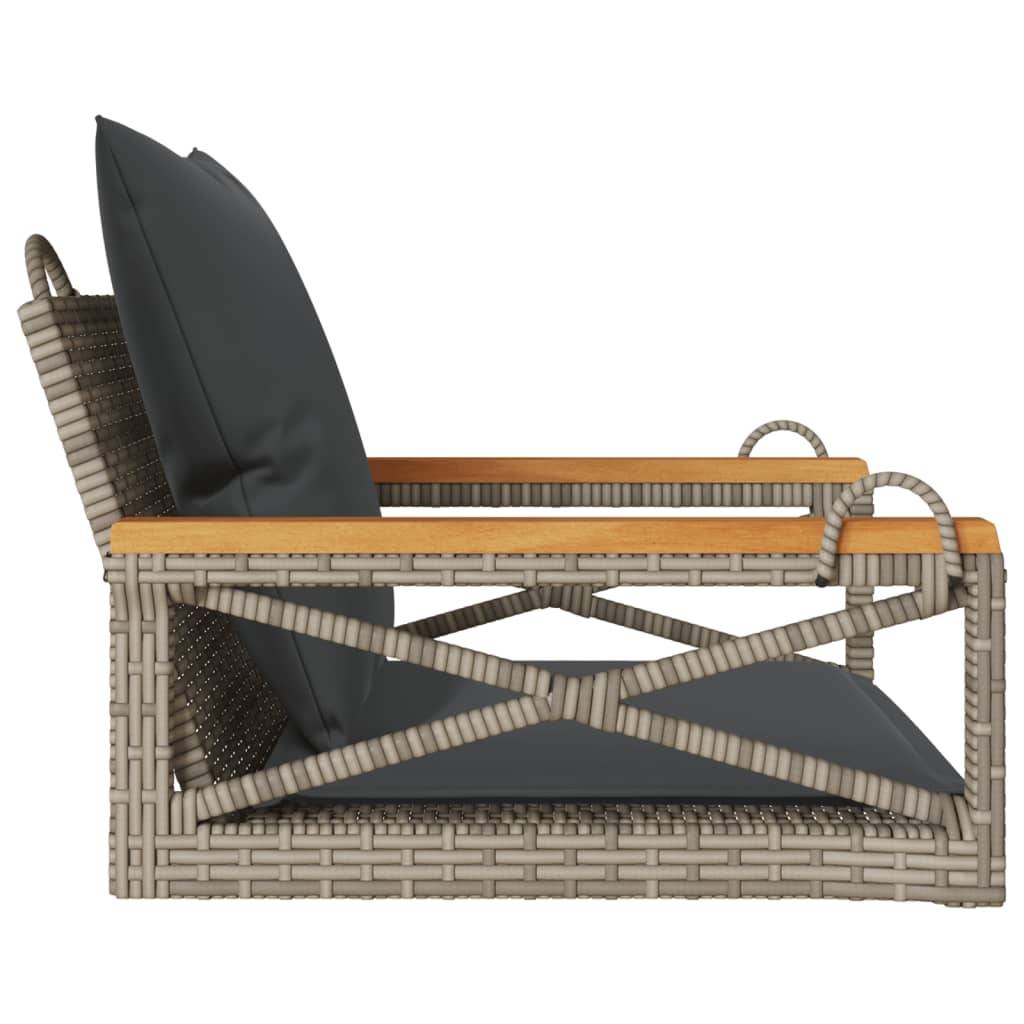 Fauteuil balançoire résine tressée coussins inclus siège extérieur 1 place gris – ComfortXL Outdoor Living - Image 5