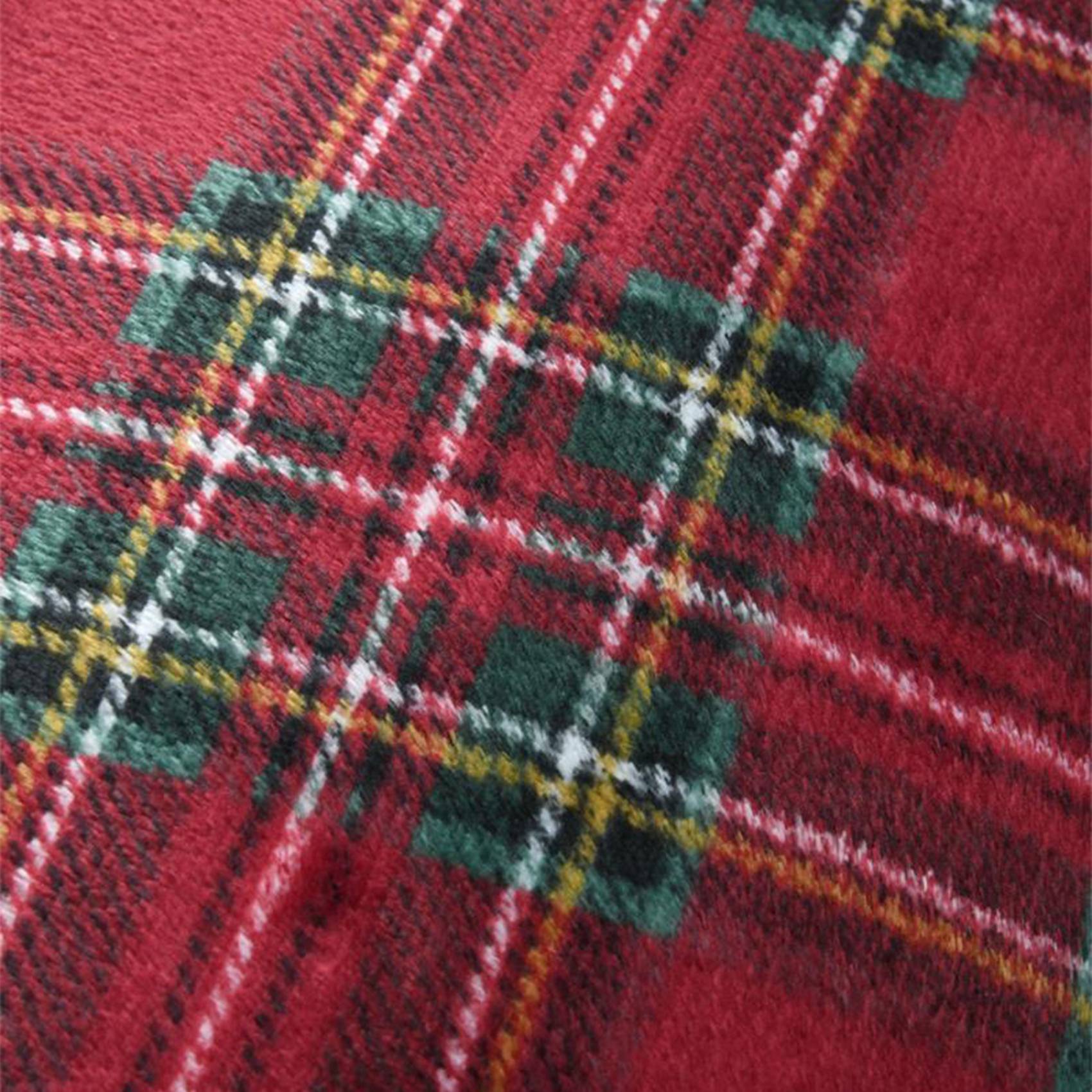 Lovely Casa - Coussin à carreaux écossais - LOVELY CASA - Polyester - Rouge - Image 2