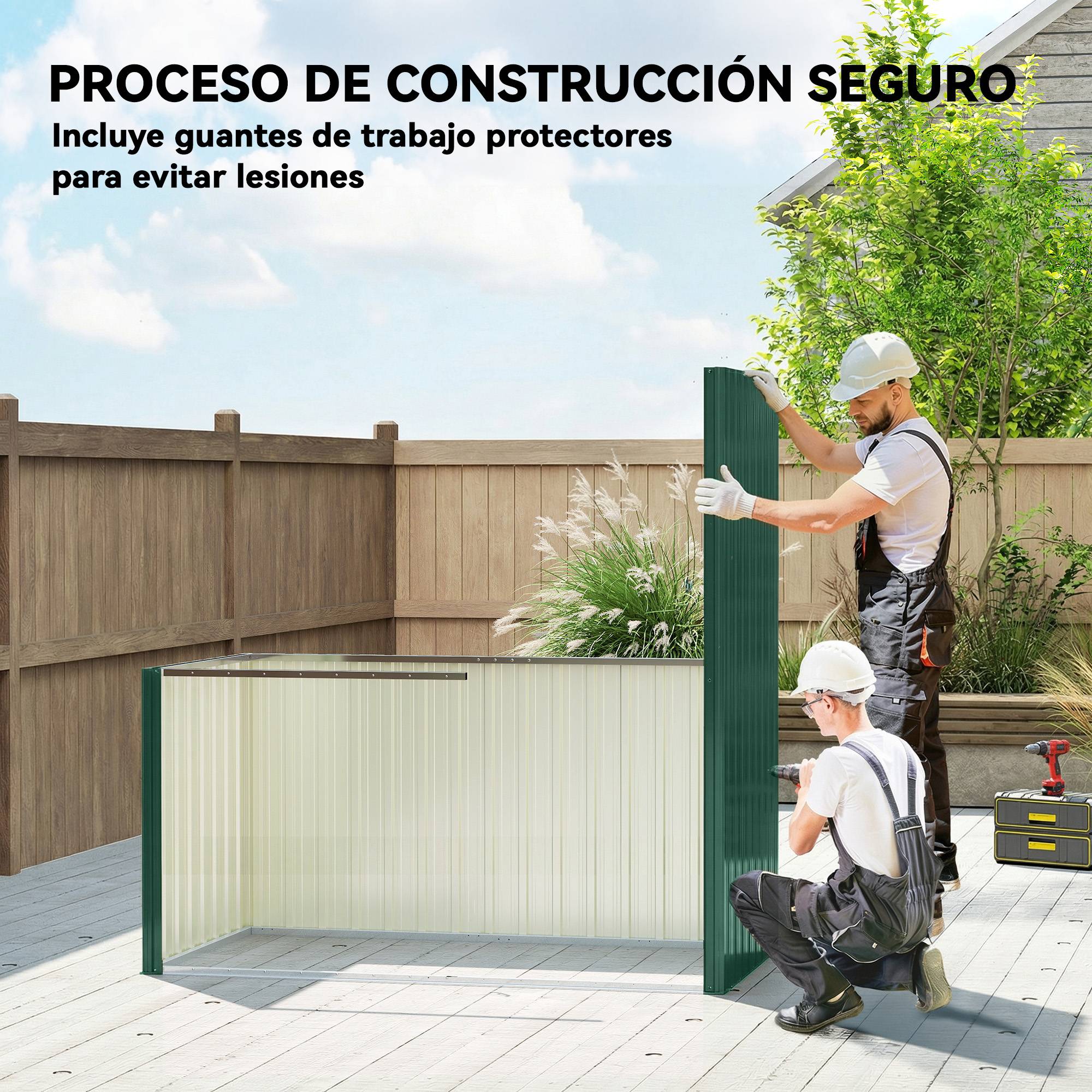 Abri de jardin extérieur 1,37 m² (163 x 90 x 179 cm) avec porte à loquet et aérations, vert - Image 10