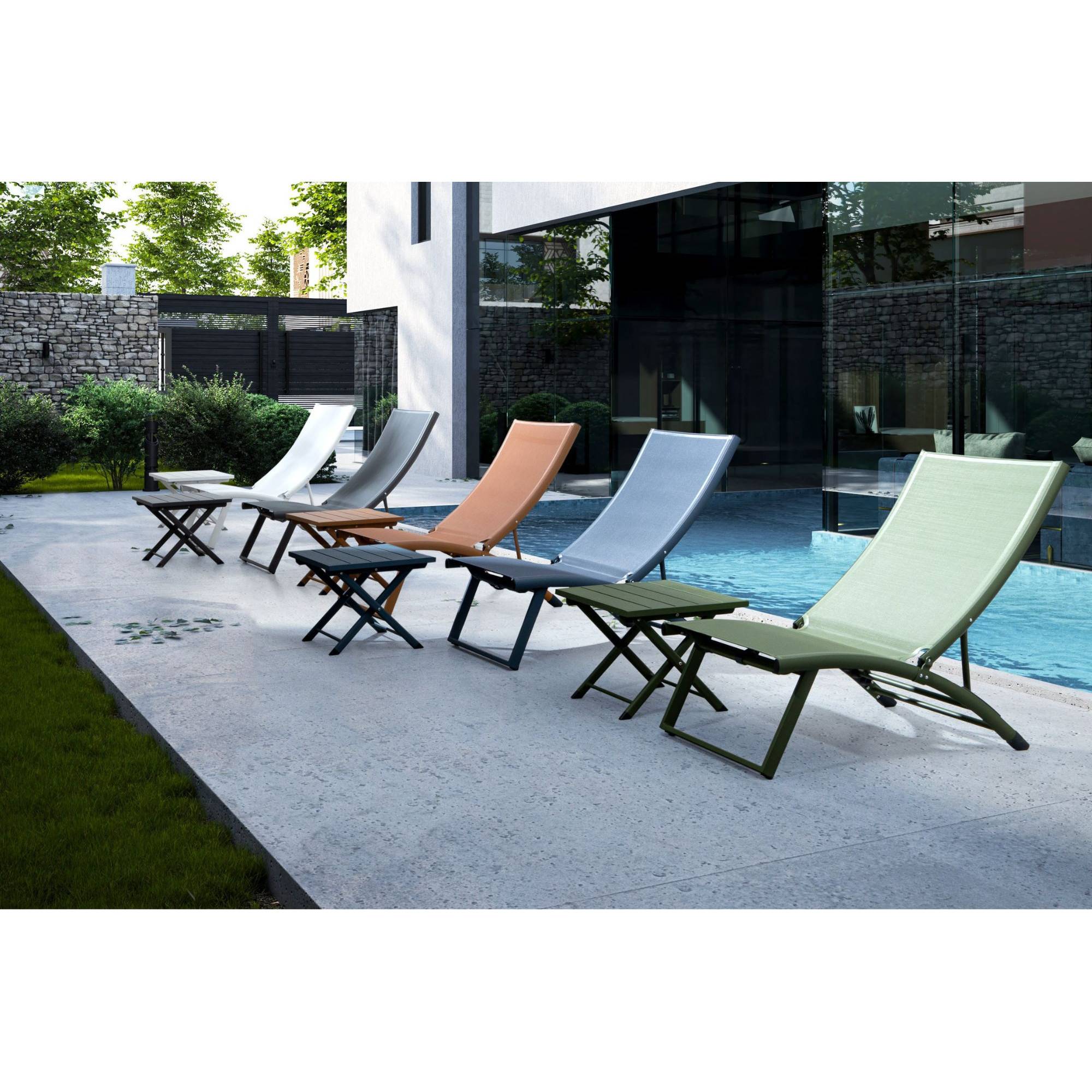 Autre - Table basse pliante de jardin en aluminium L44 - CABOURG - Imagen 2