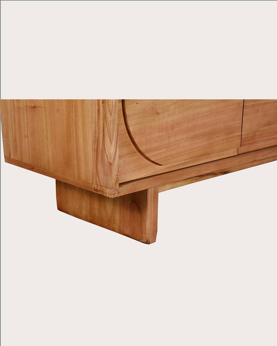 Dinda - Grand Buffet bas en bois massif de mendi 200 cm - UNIQKA - Imagen 7